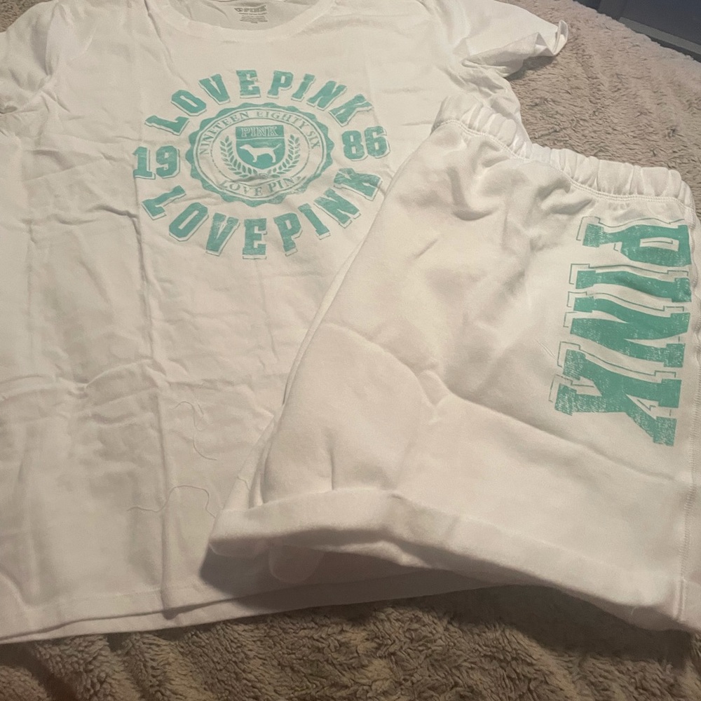 Victoria secret pink tee and shorts